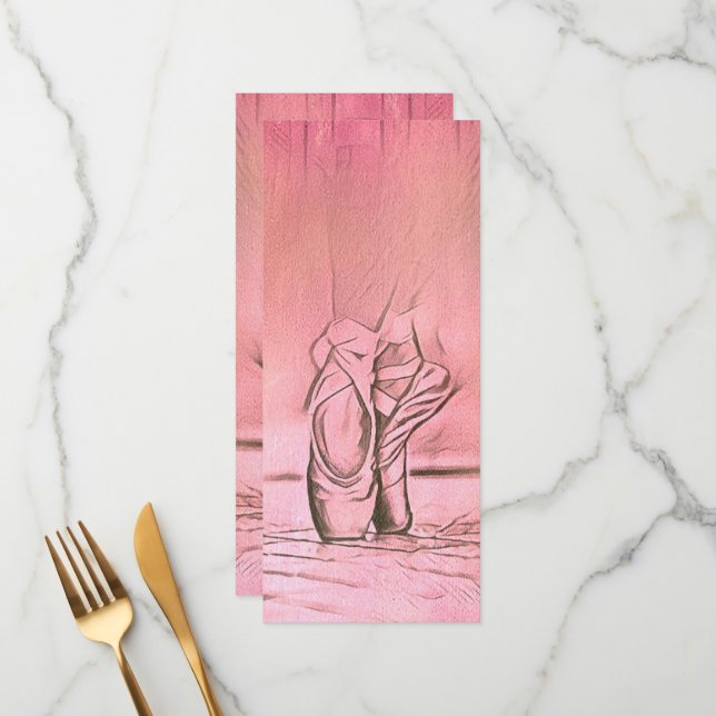 Menu Calçados cor-de-rosa Ballerina (Frente/Verso In Situ)