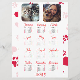 Menu Calendário anual personalizável com impressões de 