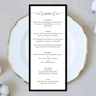 Menu Caligrafia Casamento Formal de Quadro Branco e Pre