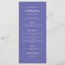Menu Caligrafia de Casamento Elegante - Azul