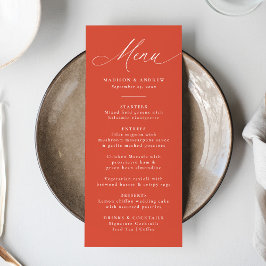 Menu Caligrafia Elegante Moderna Verona Sunset Wedding