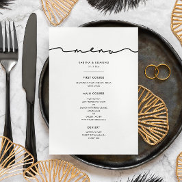 Menu Caligrafia manuscrita moderna minimalista