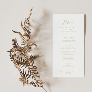Menu Caligrafia Minimalista Janto Dourado Elegante Mode