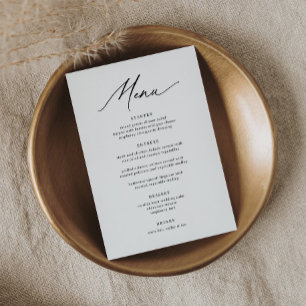 Menu Caligrafia Minimalista Moderna 5 x 7 Casamento