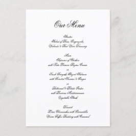 Menu Caligrafia Monograma Casamento Formal Preto e Bran