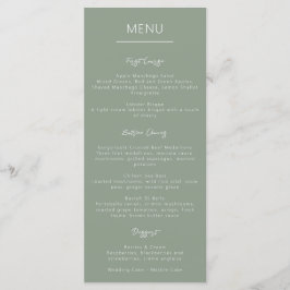 Menu Caligrafia Verde Sage Moderna Simples