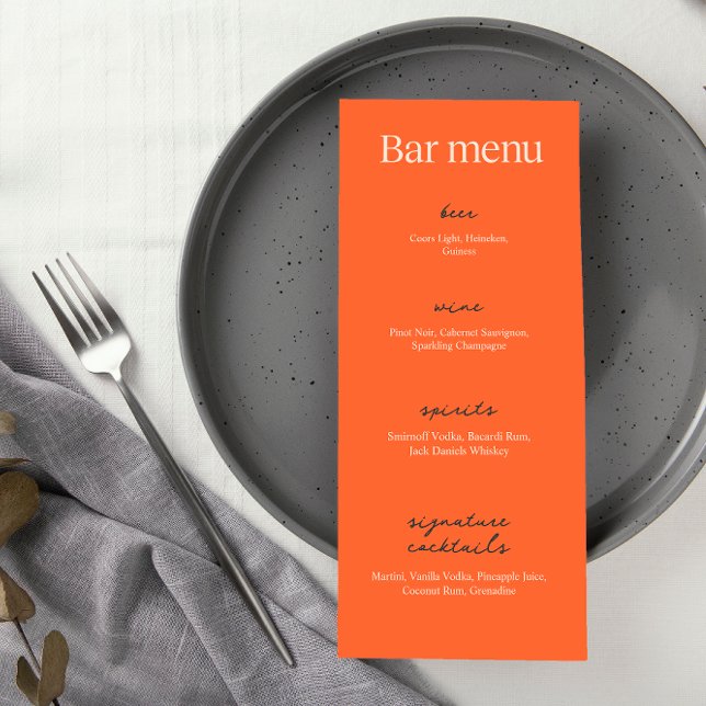 Menu Calliografia Elegant Beige Wedding | BAR (Criador carregado)