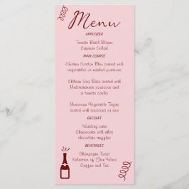 Menu Caprichosos Rabiscos Excêntricos Casamento Rosa