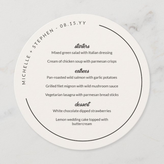 Menu Caracteres Brancos de Seashell com Nomes Curvos (Frente)
