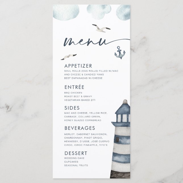 Menu Cardápio à Beira-Mar (Frente)