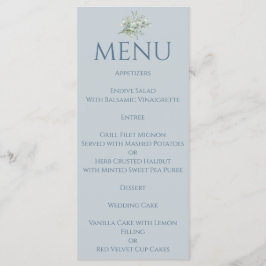 Menu Cardápio Azul Empoeirado