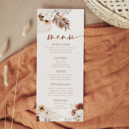 Menu Cardápio Boho Pampas Grass