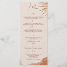 Cardápio boho terracota casamento