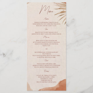 Menu Cardápio boho terracota casamento