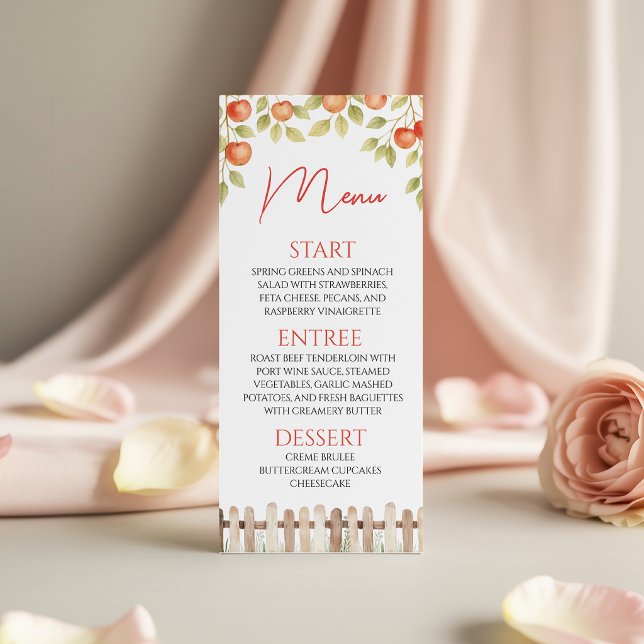 Menu Cardápio Buffet Apple Orchard Shower 4x9 (Criador carregado)
