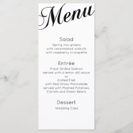 Menu Cardápio clássico de jantar. Mesa de casamento tra