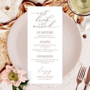 Menu Cardápio Comer Beber e Casar Para Prato