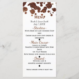 Menu Cardápio Confetes de Glamour Moderno em Bronze Cob