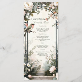 Menu Cardápio da Festa de Engajamento Floral LoveBird