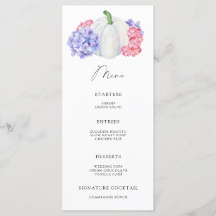 Menu Cardápio de abóbora branca aquarela