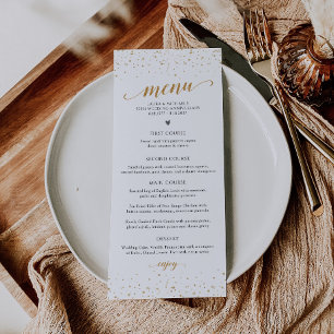 Menu Cardápio de Aniversário Confete Dourado - GAC29
