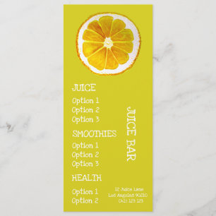 Menu cardápio de bebidas saudáveis de suco