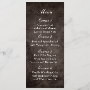 Menu cardápio de boião de pedras rústicas marrom