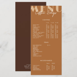 Menu Cardápio de Café Minimalista Moderno