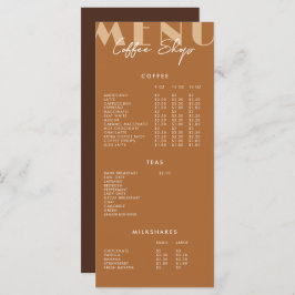 Menu Cardápio de Café Minimalista Moderno