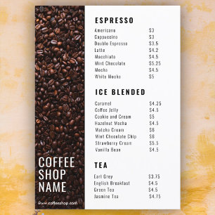 Menu Cardápio de Cafeteria Moderna