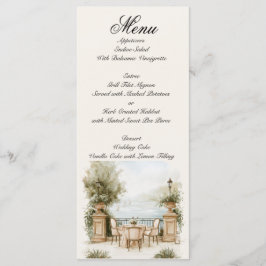 Menu Cardápio de Caligrafia do Lago Como