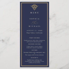 Menu Cardápio de Cama e Mesa Casamento Azul Marinho Old