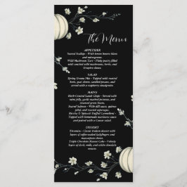 Menu Cardápio de Casamento Abóbora de Outono Preto
