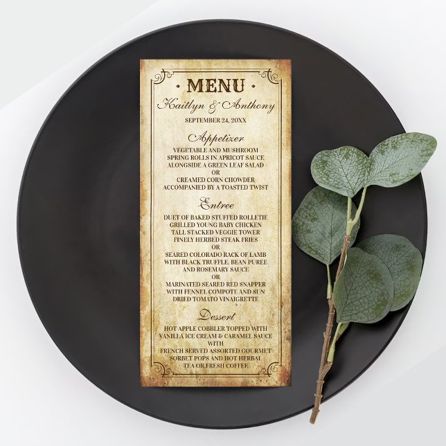 Menu Cardápio de Casamento Antigo (Criador carregado)
