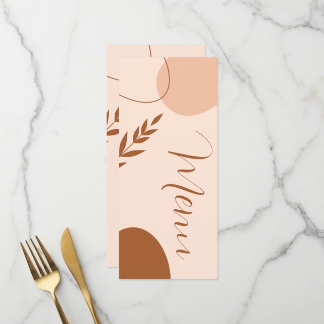 Menu Cardápio de Casamento Argila Tan Arquitetura Moder (Frente/Verso In Situ)