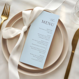 Menu Cardápio de Casamento Azul Ameixa Minimalista Mode