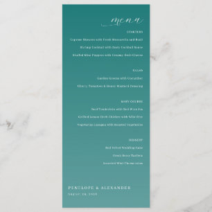 Menu Cardápio de Casamento Azul-Elegante