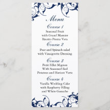 cardápio de casamento azul marinho