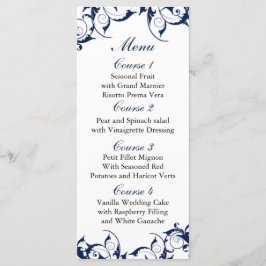 Menu cardápio de casamento azul marinho