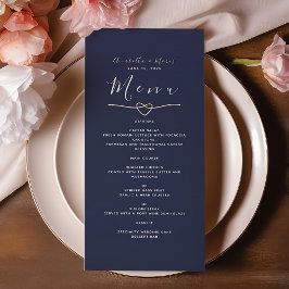 Menu Cardápio de Casamento Azul Marinho