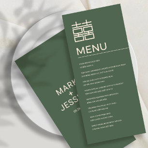 Menu Cardápio de Casamento Bilingue Vietnamita Song Hy