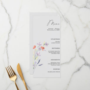 Menu Cardápio de casamento boho floral