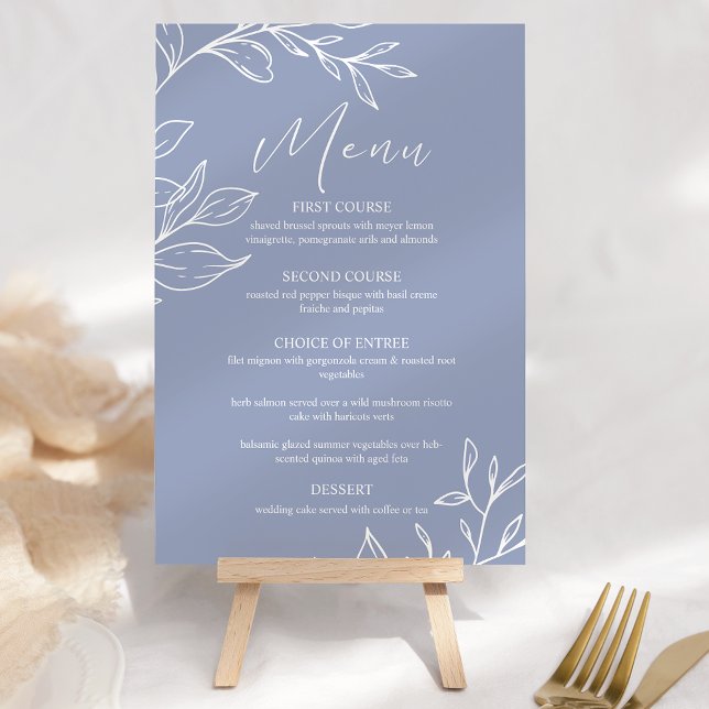 Menu Cardápio de Casamento Boho Flores de Vinca (Criador carregado)