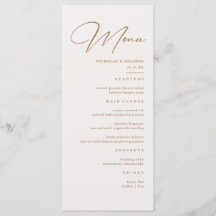 Cardápio de Casamento Boho Neutro Champanhe