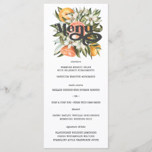 Menu Cardápio de Casamento Botânico Boho de Pomar de Ci