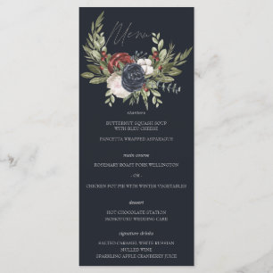 Menu Cardápio de Casamento Botânico Boho Floral de Inve