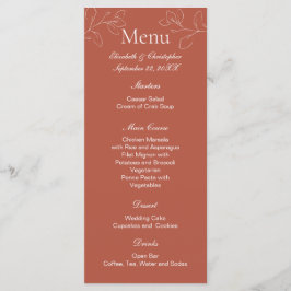 Menu Cardápio de Casamento Botânico Floral Branco Terra