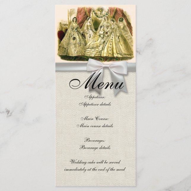 Menu Cardápio de Casamento Bridesmaids Antigos (Frente)