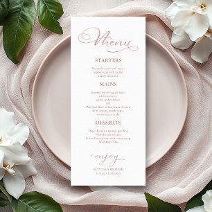 Menu Cardápio de Casamento Caligrafia em Folha de Ouro