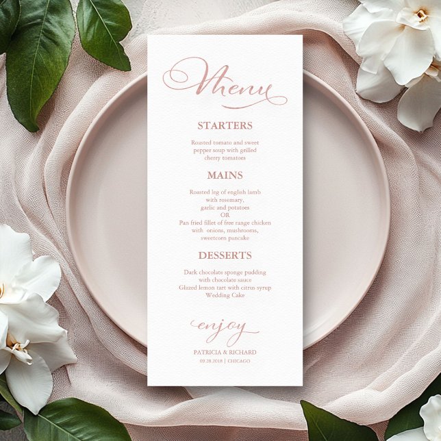 Menu Cardápio de Casamento Caligrafia em Folha de Ouro  (Criador carregado)